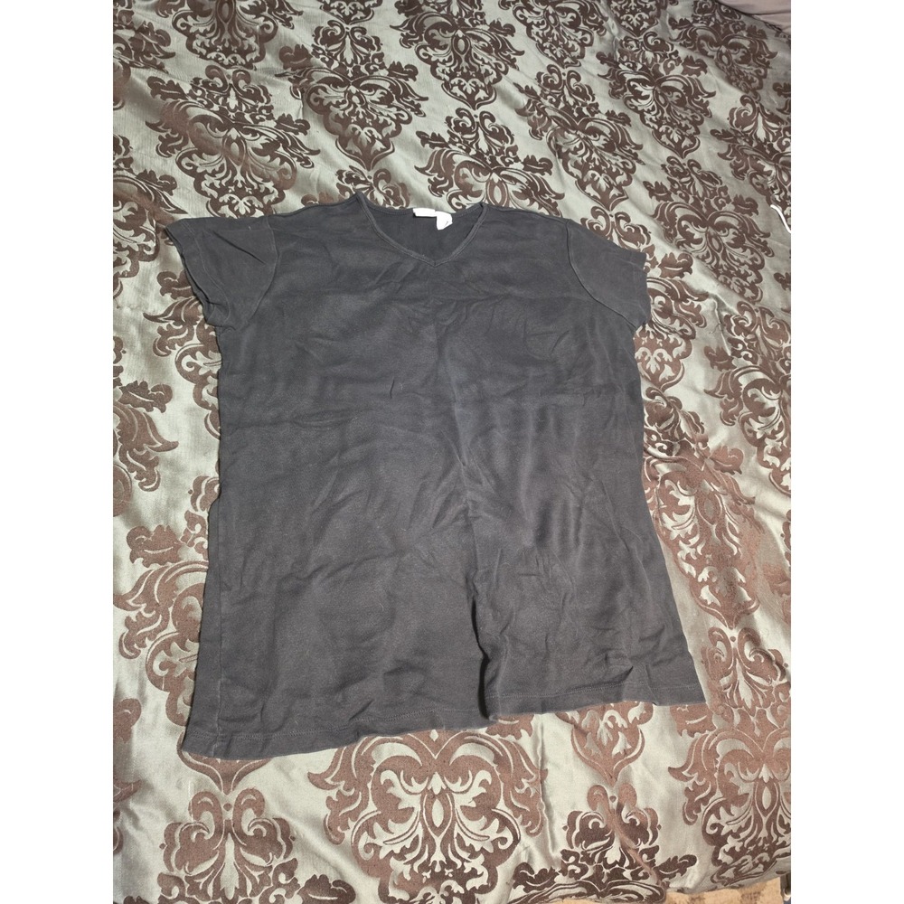 In Due Time maternity Large Black Shirt 100% Cotton